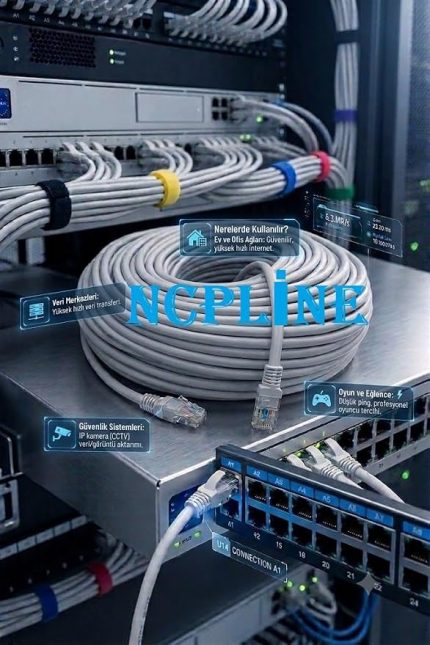 Bilgisayar Arası Yüz 100mt 100 Mt 100 Metre Internet Ethernet Cat6 Kablo Uçlar Hazır