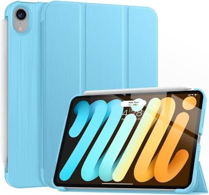 iPad Mini 7 (A17 Pro) Mini 6 ile uyumlu Kılıf PU Deri Smart Standlı Case 2021-2024