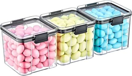 Akrilik Kilitli Kare Saklama Kabı 700ml 3 Adet, 700ml 3'lü Kilitli Saklama Kabı (3 ADET 700ML)