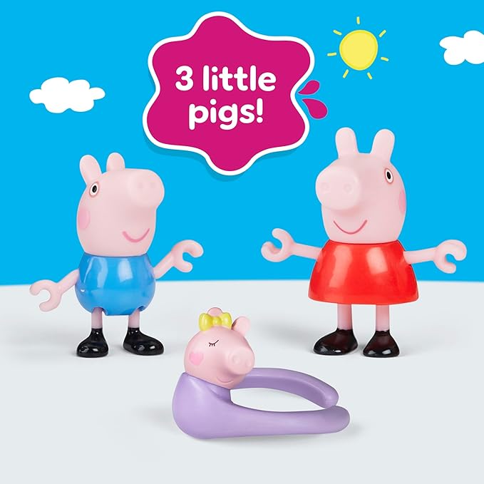 Pig Peppa'nın 5 Kişilik Ailesi ve Bebek Evie | El Ele Tutuşabilen Hareketli Figürler | 3 Yaş ve Üzeri Kız ve Erkek Çocuklar İçin Okul Öncesi Oyuncak - Görsel 4