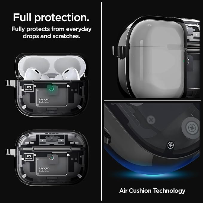 AirPods Pro (2.nesil) ile Uyumlu Kılıf Ultra Hybrid Zero One Black - ACS05593 - Görsel 5
