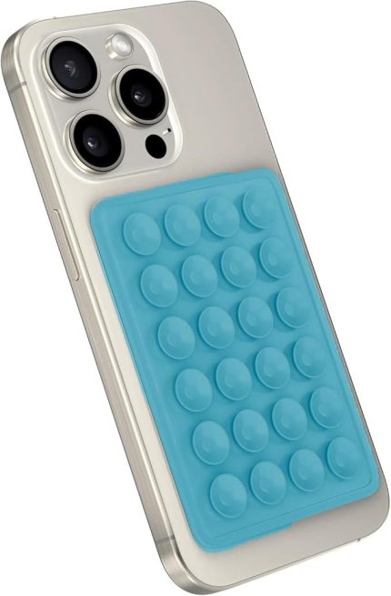 Güçlü Yapışkanlı Silikon Vantuzlu Telefon Tutucu – Kılıf Arkasına Yapışan Telefon Tutucu, Octo, iPhone ve Android Cihazlarla Uyumlu, Selfie ve Video için Eller Serbest Kullanım - Bebe Mavisi