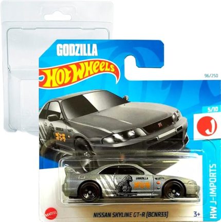 Wheels - Nissan Skyline GT-R [BCNR33] - HW J-Imports 5/10 - HTD96 - Short Card - Godzilla - gri metalik - Mattel 2024 – 1:64