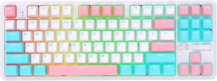 K870T Pro Kablosuz Hot Swap Mekanik Oyun Klavyesi-RGB - 10 Adet Switch, Tuş ve Switch Sökme Aparatı Hediyeli (K870T Pro Beyaz - Blue Switch)