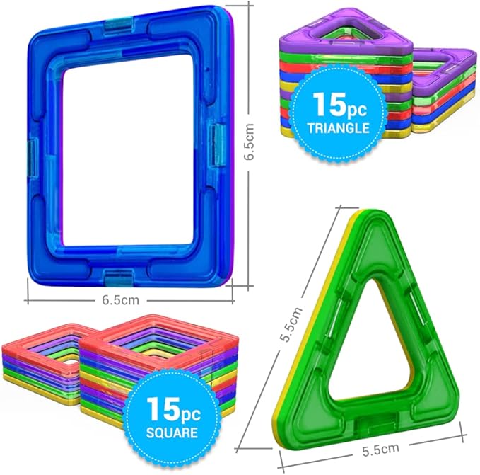 Deluxe Manyetik Blok Seti | STEM & Montessori Eğitim Seti | Okul Öncesi ve İlkokul Çocukları İçin Sınırsız Yaratıcılık | BPA İçermez | 3+ Yaş | 30 Parça - Görsel 2