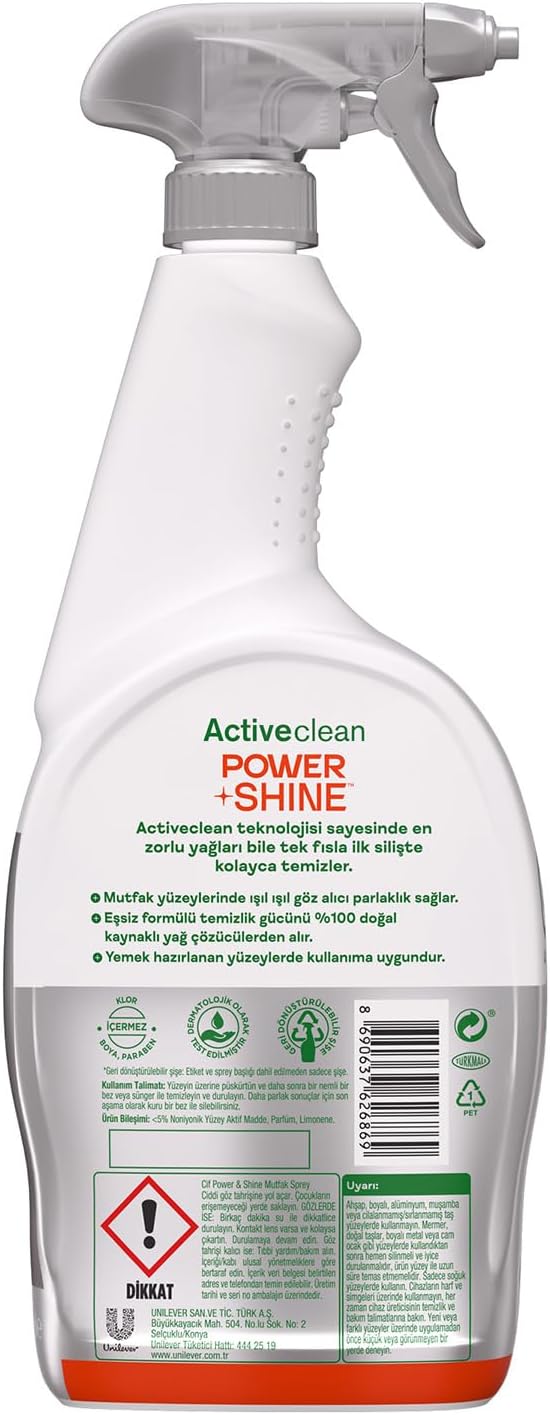 Power & Shine Sprey Mutfak İçin Temizleyici ve Yağ Çözücü 750 ML - Görsel 3