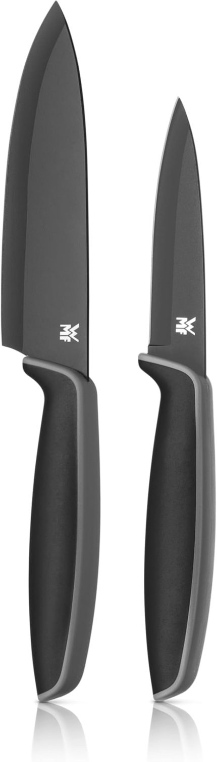 Touch 2 Parça Mutfak Bıçağı Seti, Aşçı Bıçağı ve Sebze Bıçağı, Özel Bıçak Çeliği, Yapışmaz Kaplamalı, Ergonomik Saplı, Koruyucu Kılıflı, Siyah