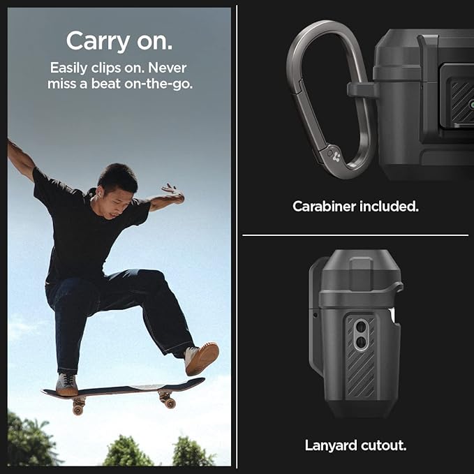 AirPods Pro (2.nesil) ile Uyumlu Kılıf Lock Fit Matte Black - ACS05485 - Görsel 5