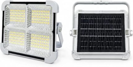 Solar LED Projektör, 3 Renk Işık Modlu Şarjlı Kamp Lambası, USB Girişli Güneş Panelli Acil Durum Işığı İP44