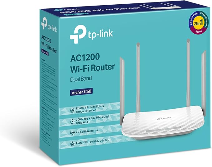 Archer C50, AC1200 Mbps Kablosuz Dual-Band Router, MU-MIMO, Beamforming, All-in-one( Router, Access Point, Range Extender) Modları - Görsel 3