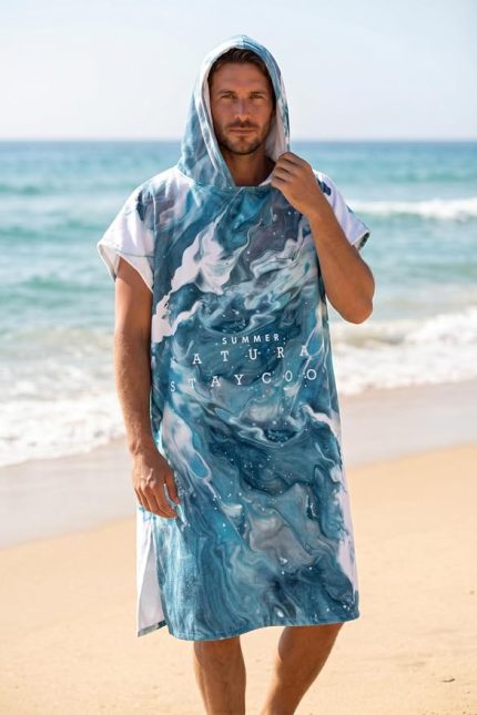 Sörf Yazlık Panço Kapşonlu Plaj Havlusu Surf Cool