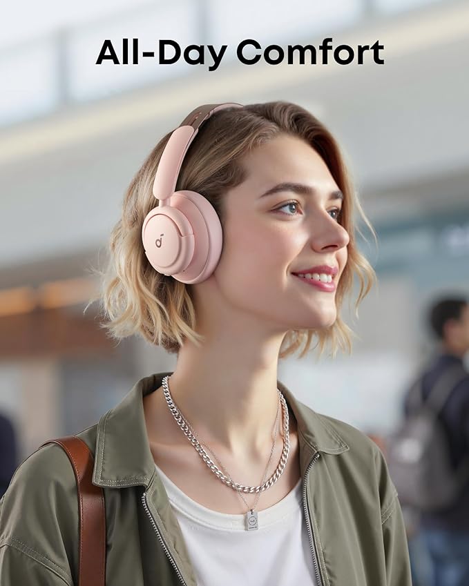 Anker Q30 Bluetooth kulaklık, hibrit aktif gürültü yalıtımı, bireysel modlar, Hi-Res ses, EQ uygulamada 40 saat pil, rahat tutuş, 2 cihaz bağlantısı (pembe) - Görsel 4