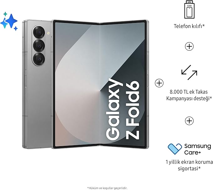 Galaxy Z Fold6, Yapay Zeka (AI) Telefon, 12GB RAM, 256GB Hafıza, Gümüş, Android Akıllı Telefon, 50MP Kamera, Büyük Ekran, Çoklu Görev, S Pen, Uzun Pil Ömrü (Samsung Türkiye Garantili) - Görsel 3