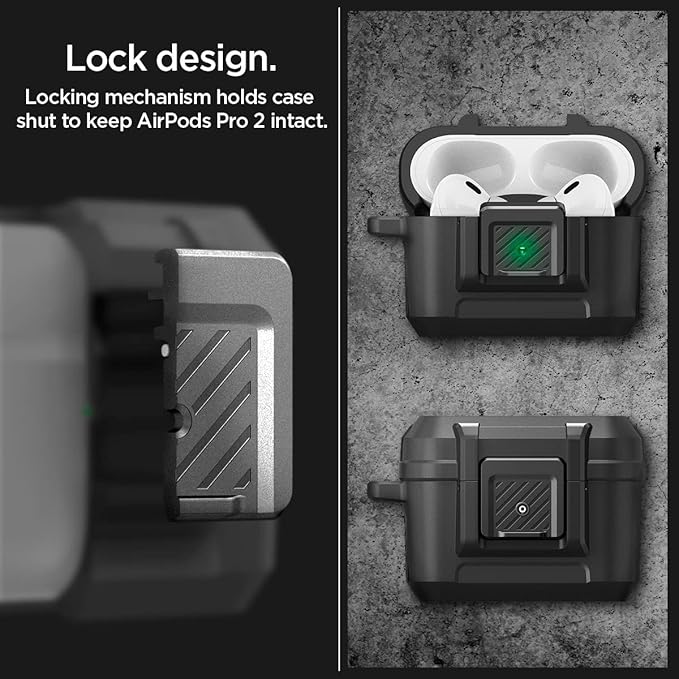 AirPods Pro (2.nesil) ile Uyumlu Kılıf Lock Fit Matte Black - ACS05485 - Görsel 3