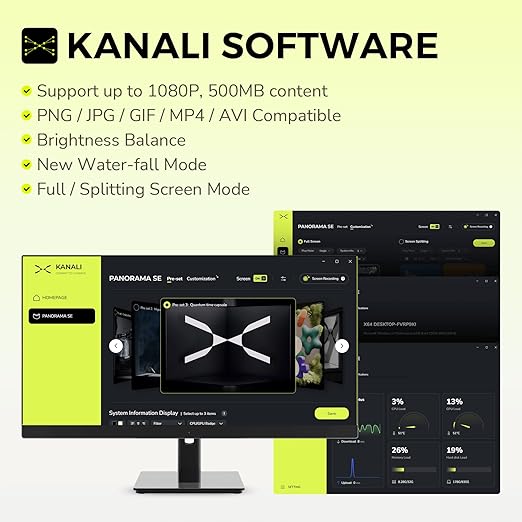 Panorama SE 360 ARGB 360 mm AIO Döner 6,5 inç AMOLED Kavisli Ekran 3D Anamorf Efekt Özelleştirilebilir AIO Soğutucu 360 mm Asetek Adela 280w TDP ARGB Fan Intel LGA 1851/1700/1200/115X - Görsel 4