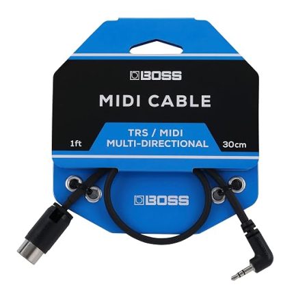 BMIDI-1-35 – 30 cm – Yer tasarrufu sağlayan 3,5 mm TRS 5 pinli MIDI kablo üzerinde çok yönlü fişler – BOSS pedalların kaliteli bağlantısı | Yüksek kaliteli bağlantı pedalları