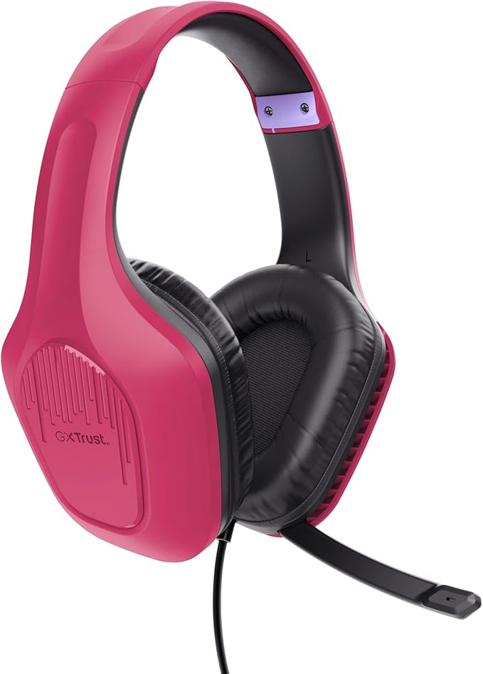 Gaming GXT 415P Zirox Hafif Oyun Kulaklığı, 50 mm Sürücülü PC için, Xbox, PS4, PS5, Anahtar, Mobil, 3,5 mm Ses Jakı, 2 m Kablo, Kulak Üstü Mikrofonlu Kulaklık, Pembe - Görsel 5