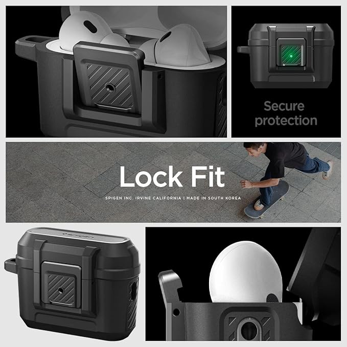 AirPods Pro (2.nesil) ile Uyumlu Kılıf Lock Fit Matte Black - ACS05485 - Görsel 2