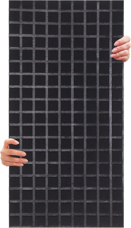 Akustik Ve Dekoratif Kare Desenli Keçe Panel 45x90 Cm / 2 Adet / 0,81 M² Siyah
