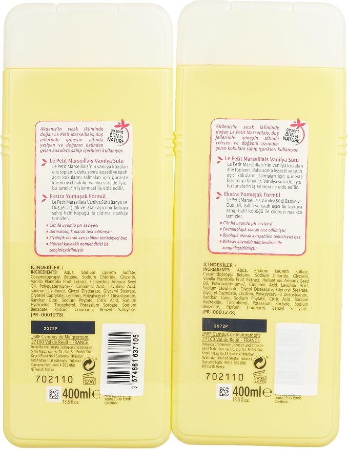 Petit Marseillais Vanilya Sütü Duş Jeli 400 Ml x 2 adet - Görsel 2