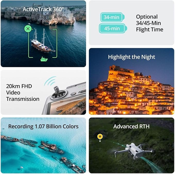 Mini 4 Pro Fly More Combo Plus (DJI RC 2) (Ekranlı Kumanda) - 4K HDR Kameralı Mini Drone, 20 km (FCC) Maksimum Video Aktarım Mesafesi, Çok Yönlü Engel Algılama, 45 Dakikalık Uçuş, 2 Akıllı Batarya | 3 Akıllı Uçuş Aküsü Plus, 4k/60fps HDR, Çok Yönlü Engel Algılama - Görsel 5