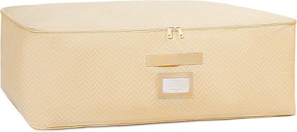 Home Textile Büyük Boy Bej Balıksırtı Baza Altı Hurç 62 x 46 x 22 cm