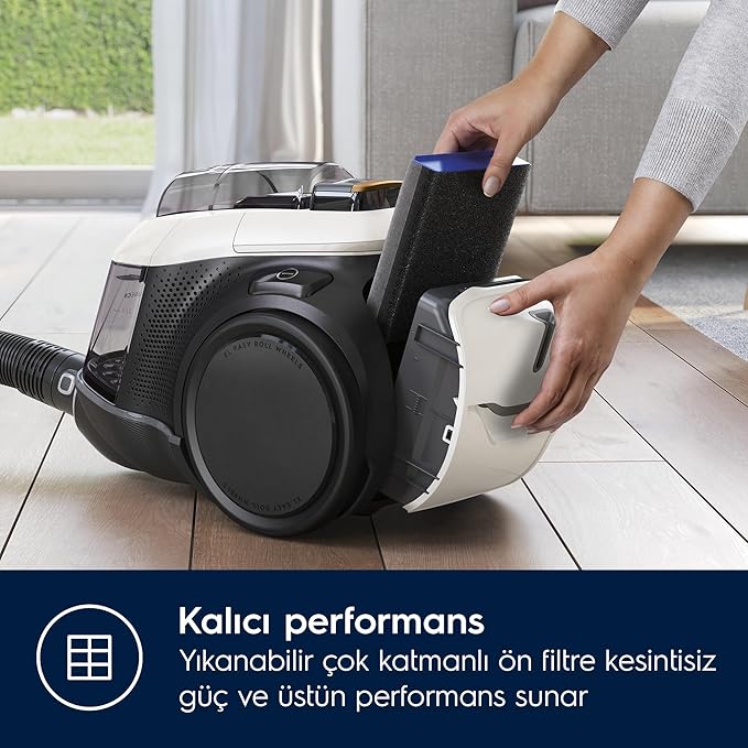 Pure C9 Allergy PC91-ALRG Toz Torbasız Elektrikli Süpürge | 7 Aşamalı Filtrasyon, Ömür Boyu Kullanımlı Filtre, Kolay Boşaltılabilir Hazne, PureFlow Silent Sistem, 10 Yıl Motor Garantili - Görsel 4