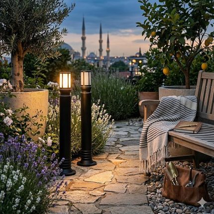 Adet Galata Kafesli 80 cm Bahçe Aydınlatma Direği - E27 Duy, IP54 Su Geçirmez, Siyah Patika ve Yol Aydınlatma Armatürü, Zita Yerli Üretim Yanmaz Kırılmaz Gövde (Ampul Hariç) (UG-ZT-0273K-80)