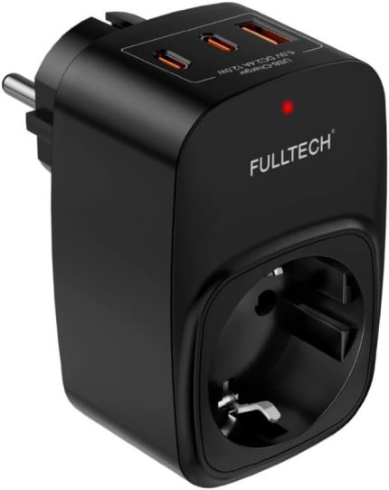Korumalı Priz, Tekli Duvar Prizi, 3680W Güç, 16A Akım ve Kısa Devre Koruması, 1x Priz Girişi, 1x Usb Girişi, 2x Type-C Girişi, Kablusuz Ergonomik Tasarım, Isıya Dayanıklı Yapı
