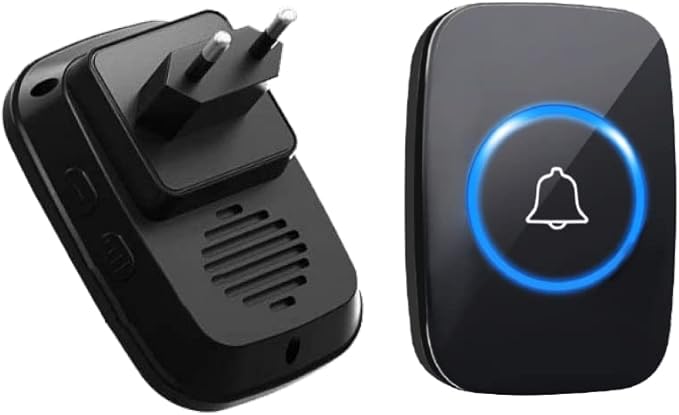 Kapı Zili 2 Buton 1 Alıcı Led Işıklı 300 Metre Mesafe 60 Melodi Ev Ofis Depo - Görsel 2
