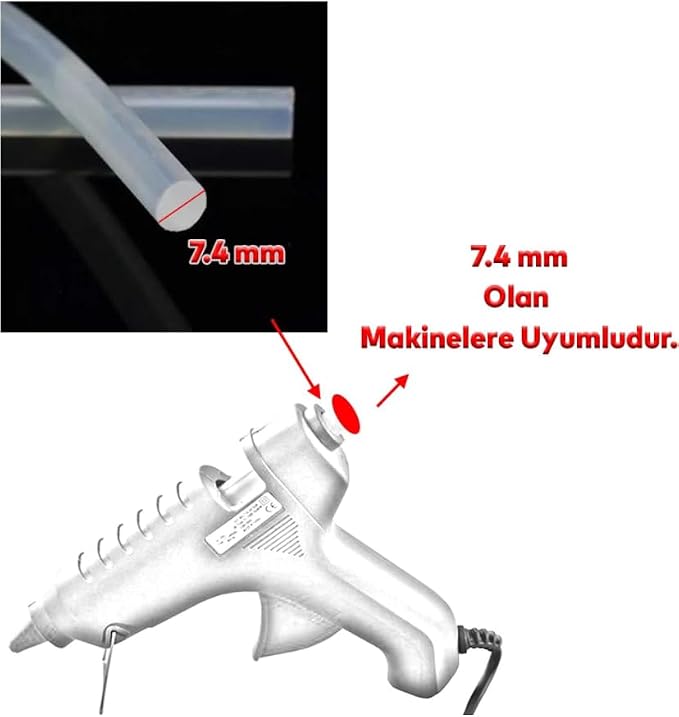 adet mum sıcak silikon, 7mm - 30cm İnce Şeffaf Silikon - Görsel 5