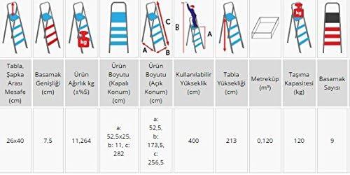 Gl 200 9+1 Basamaklı Katlanır Alüminyum Merdiven - Görsel 2