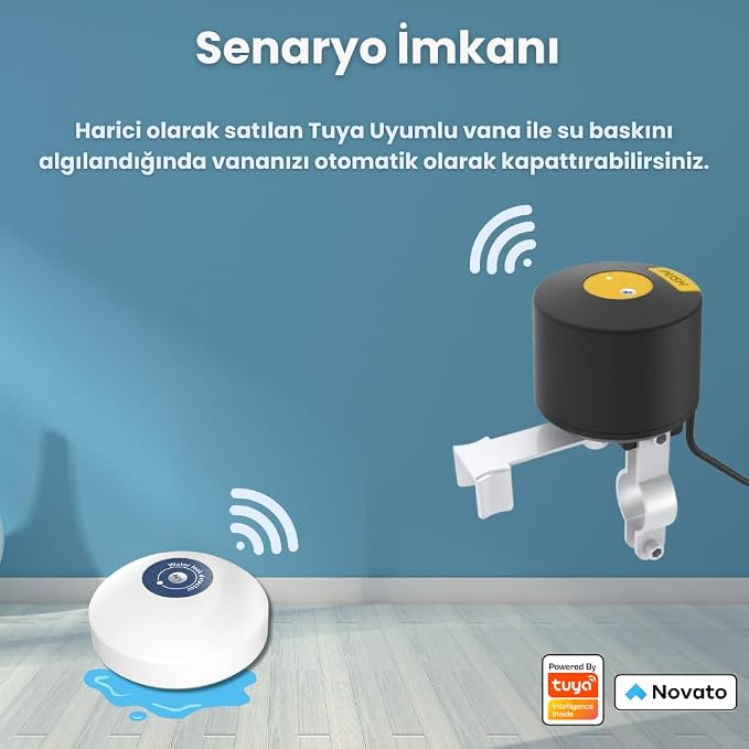 Su Baskını Sensörü - Dahili Alarmlı ( Tuya, Smart Life Uyumlu ) ( WSB-01 ) - Görsel 4