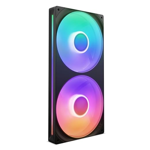 F280 RGB Core – 280 mm tekli çerçeve fan birimi 2 x 140 mm RGB fanlı – devir sayısı ve aydınlatma kontrolü – yüksek statik basınç ve hava akımı – fan başına 8 aRGB LED – siyah