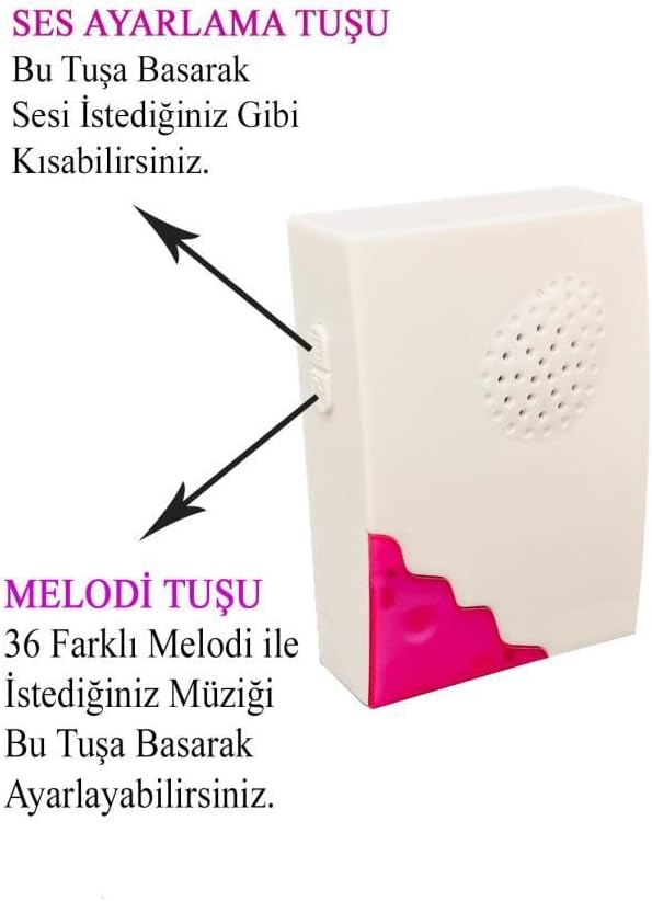 Uzaktan Kumandalı Zil Seti - Kablosuz Kapı Zili Wireless 36 Melodi - Görsel 2