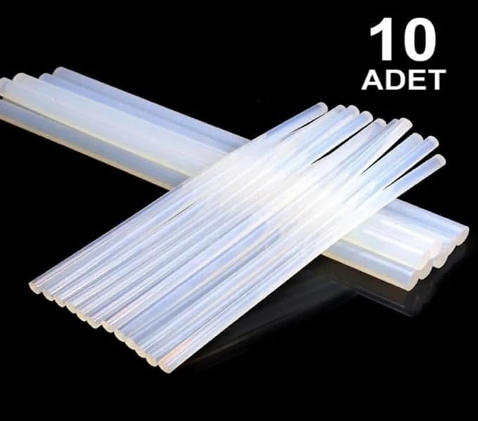 adet mum sıcak silikon, 7mm - 30cm İnce Şeffaf Silikon - Görsel 2