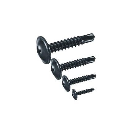 3.9x13 mm 100 Adet Siyah Pul Başlı Matkap Uçlu Vida Otomatik Vida