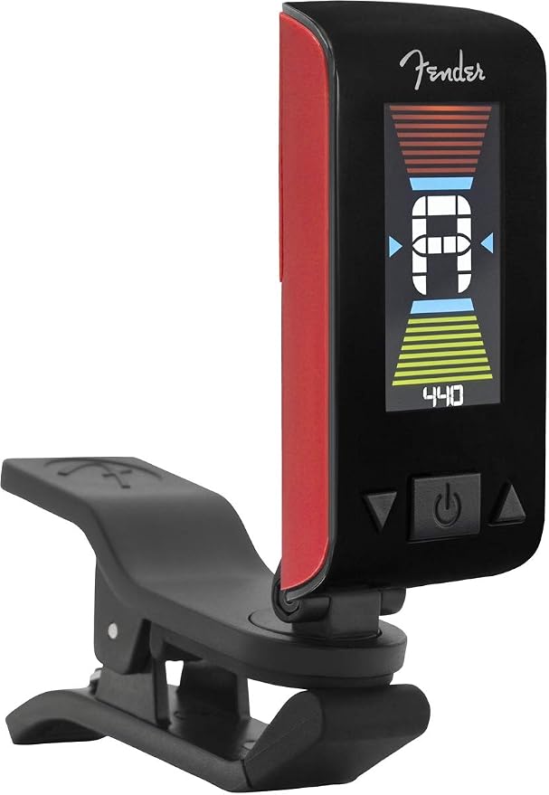 Original Tuner Fiesta Red Akort Aleti | Gitar, bas, ukulele, keman için klipsli akort cihazı, 430 – 450 Hz kalibrasyon, iyi okunabilir ekran, kromatik atmosfer