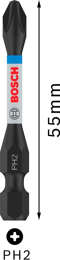 2x PRO Phillips Impact Uç, PH2, 55 mm, 2 parçalı - Görsel 3