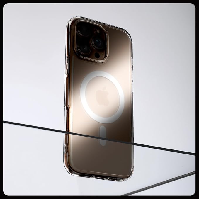 iPhone 16 Pro ile Uyumlu MagSafe Kılıf Ultra Hybrid Mag Fit Frost Sararmaya Dayanıklı Mat Beyaz Şeffaf Kapak - ACS08133 (Spigen TR Garantili) - Görsel 4