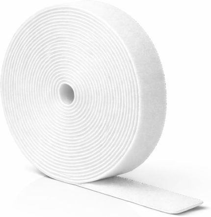 Cırt Sabitleyici Kablo Düzenleyici - 5 Metre x 1cm | Kolay Kullanım, Bahçe ve Ev İçin Pratik Çözüm (Beyaz)