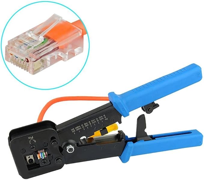 PX-8060Y RJ45/RJ11 CAT6 Yeni Nesil Jak Pense, 8P8C RJ45 ve 6P4C RJ11 Uyumlu Network Telefon Kablo Ucu Sıkma Pensesi, Kablo Kesme Soyma Kilitli Yaylı Jak Çakma Pense - Görsel 4