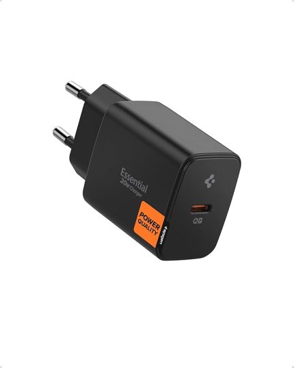 20W USB-C Mini Hızlı Şarj Aleti/Şarj Isısını Düşürür GaN Pro Akım Korumalı Güç Adaptörü iPhone & Android & iPad Type-C EE201 Siyah - ACH09217 (Spigen TR Garantili)