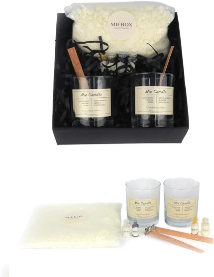 make it easier Mum Kitleri - Aromaterapi Mum Yapım Seti - Kendin Yap Mum Malzemeleri (%100 Organik Aromaterapi Soya Mum Kiti, DIY Soy Candle Making Kit)