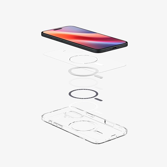 iPhone 16 Plus ile Uyumlu MagSafe Kılıf Crystal Hybrid Mag Fit Sararmaya Dayanıklı Beyaz Şeffaf Kapak - ACS08096 (Spigen TR Garantili) - Görsel 5