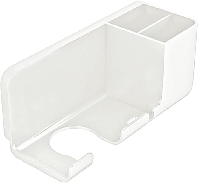 Saç Kurutma Makinesi Tutucu Banyo Organizeri: Duvara Monte Edilebilir, Pratik Depolama Çözümü (Beyaz) - Görsel 2