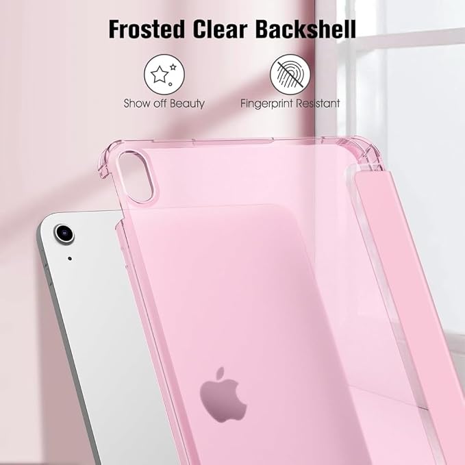 iPad 11.Nesil A16 11inç/10.Nesil 10.9inç ile uyumlu Kılıf Flip Cover Kalem Bölmeli PC Case AçıkPembe - Görsel 5