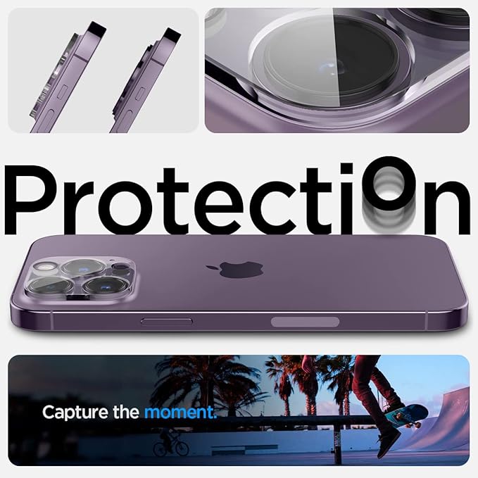 iPhone 16 Pro/Pro Max / 15 Pro/15 Pro ile Uyumlu Kamera Lens Camı Koruyucu GLAS.tR Optik (2 Adet) Şeffaf - AGL05761 (Spigen TR Garantili) - Görsel 3