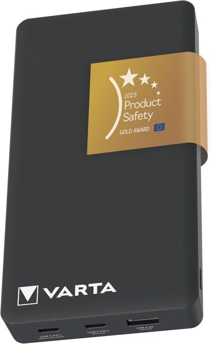 Power on Demand Power Bank 20.000 mAh | mobil şarj cihazı tabletler ve akıllı telefonlar için 3 bağlantı noktası, yüksek kapasiteli, çevre dostu paketleme, kompakt