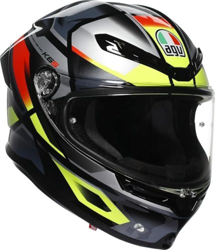 K6 S Motosiklet Kaskı Kapalı Kask Erazer Black Red Yellow Fluo M